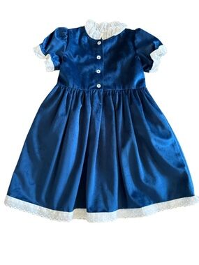 💙✨ Amaia London Faux Velvet Dress 3Y Classic Heirloom